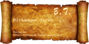 Birkmayer Teréz névjegykártya